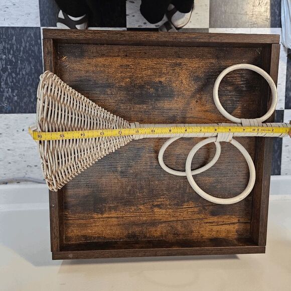 Wicker Woven Countertop Towel Rack Stand Bathroom Accessory White - Picture 5 of 5